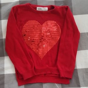 Red sequin heart sweater